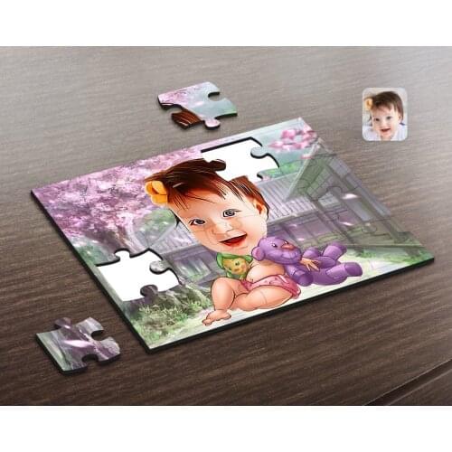 Personalized Baby Caricature Of Wooden Puzzle-2 Decoration Girlfriends Gift Moment Happy Design Modern Quality reliable