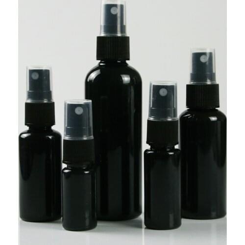 Plastic 10/20/30/50/60/100ml Empty Spray Bottle for Travel Cosmetic Makeup Refillable Bottles Perfume Atomizer Containers Black