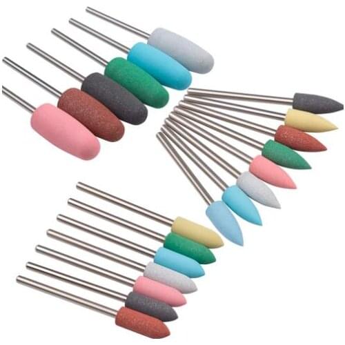 Rubber Silicone Milling Cutter Nail Drill Bit for Manicure Accessories for Electric Machine Nail Buffer Polisher Grinder Tool