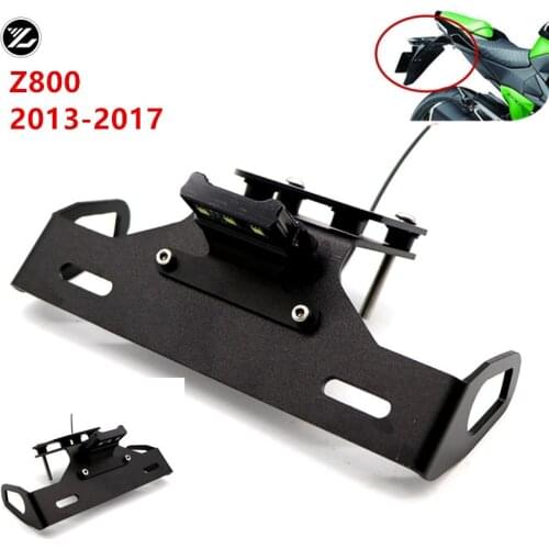 Foldable License Plate Holder For KAWASAKI Z800 2013-2017 License Bracket Tail Tidy Mudguard with Light Motorbike Parts