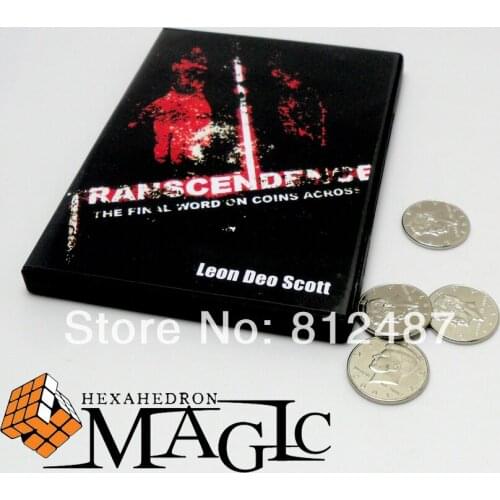 Transcendence (with gimmick ) by Leon Deo Scott and Merchant of Magic / street coin magic trick produsts / / free shipping