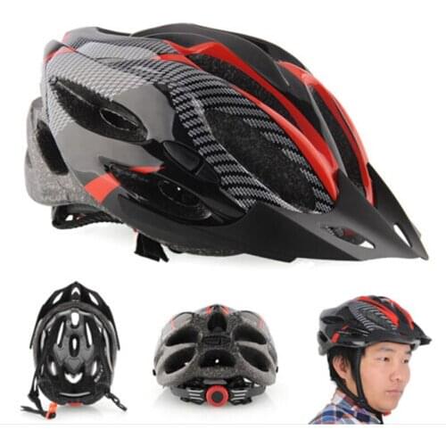 Cycling Bicycle Adult Mens Bike Helmet Red Carbon Color With Visor Mountain