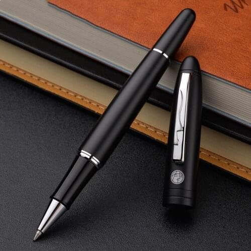 High Quality Pimio 932 Silver Clip Matte Black Rollerball Pen 0.5mm Black Ink Sign Pens with An High-end Box Christmas Gift
