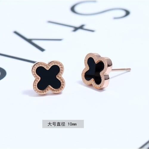Korean style titanium steel earrings womens simple fringe earrings rose gold hypoallergenic earrings