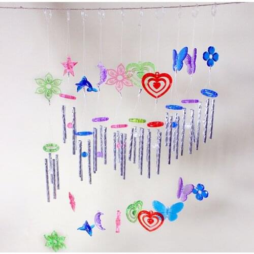 1pc Simple Plastic Wind Chimes Outdoor Yard Garden Home Decor Ornament Metal Tube Pendant Hanging Ornament Free Shipping