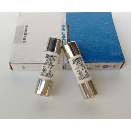 10pcs/lot CHINT RT28-32 (RO15, RT14-20) 2A Fuse Link 10X38 Fuse Fusible Core