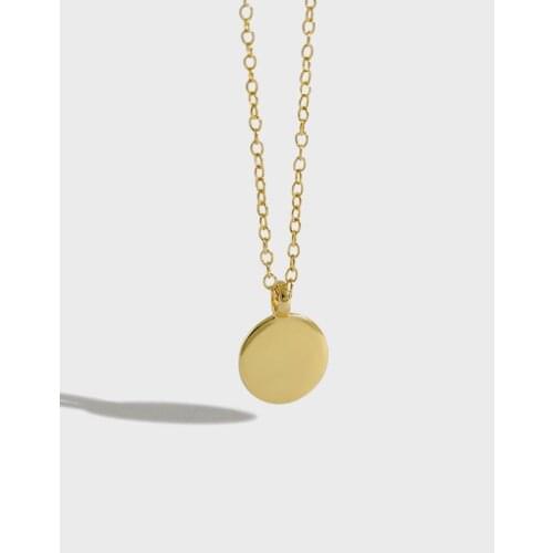 100% 925 sterling silver mini round pendant necklace for women accessories, simple necklaces neck chains gold color jewelry