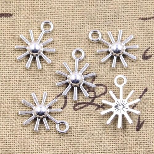 20pcs Charms Sunflower Flower 18x14mm Antique Silver Color Pendants Making DIY Handmade Tibetan Finding Jewelry