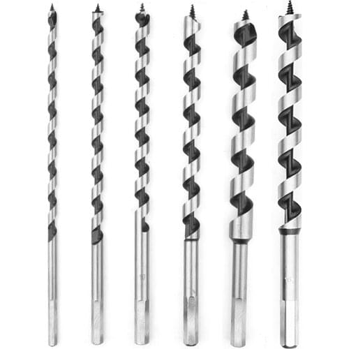 5 Piece Auger Bit Set Wood Drill Bits Hex Shank 6mm, 8mm, 10mm, 12mm, 14mm for Soft and Hard Wood Redwood