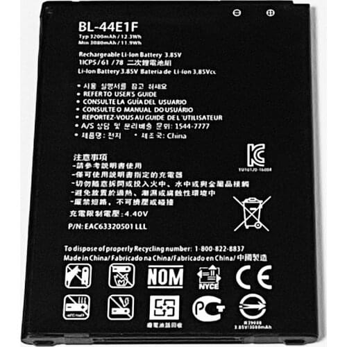 3.85V 3200mAh BL-44E1F For V20 F800L F800S F800K H910 H910PR H915 H918 H990 H990T H990N H990TR H990ds US996 LS997 Battery
