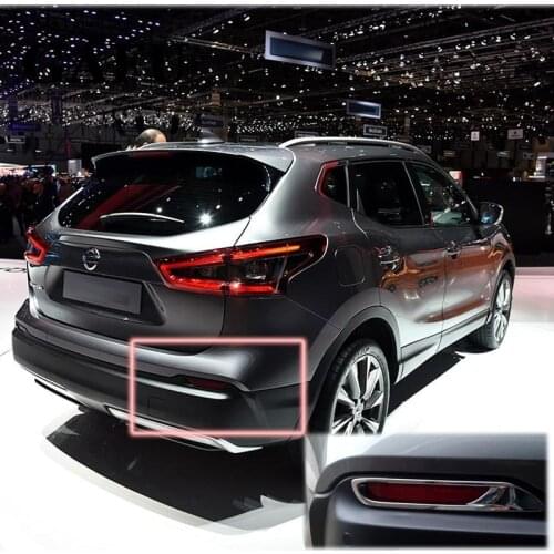 Car Styling For nissan qashqai j11 2017 2018 Rear Fog Light Cover trim Tail Fog Lights Cover Frame ABS chrome Accessories 2pcs
