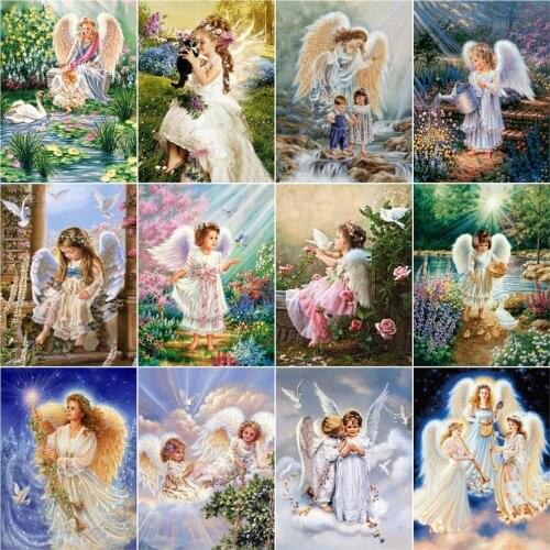 AZQSD 5D Diamond Painting New Arrivals angel girl Home Decor Needlework Diamond Mosaic portrait Cross Stitch Kits Handmade Gift