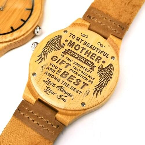 Son To My Mom Watches Customized Women Watches Luxury Write Your words on The Watch Birthday Gift for