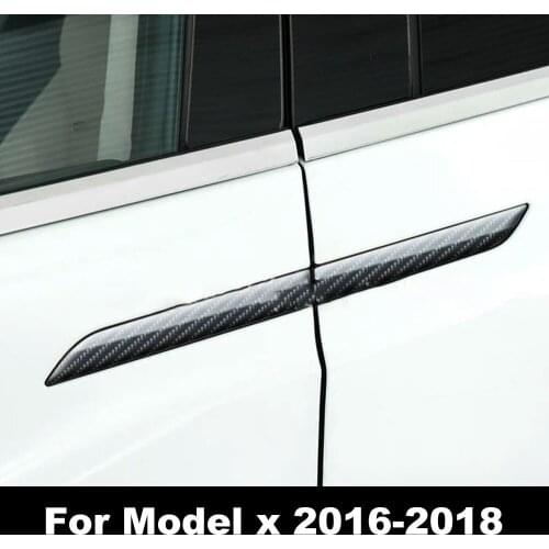 Door Handle Cover 3D Real Carbon Fiber Protector Sticker Fitment for Tesla model X 2016-2018 Car Stickers Auto Car Accessories