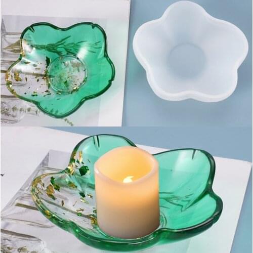 Flower Bowl Plate Candlestick Silicine Mould for Diy Handmade Craft Art Simp Resin Mould Home Decoration