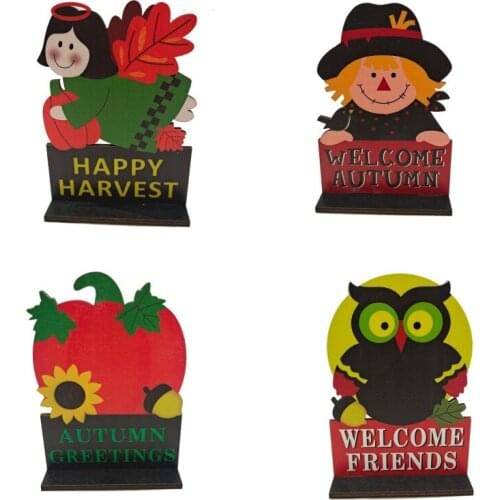 14cm Wooden Welcome Autumn Sign Front Door Decor Farmhouse Porch Decor Lettering Rustic Sign for Home Party Decorations