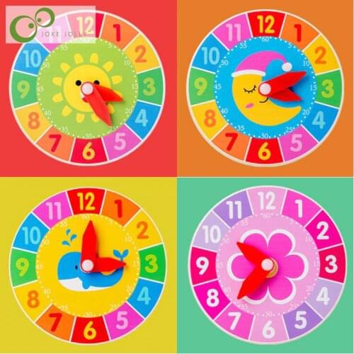 Kids Wooden Clock Learning Education Toys Montessori Toys Early Education Teaching Aids Math Game Toys for Children GYH