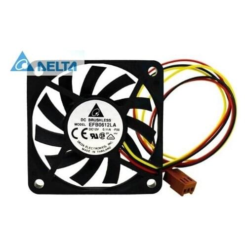 For delta EFB0612LA 60x60x10 MM 3Wire 60mm 6cm DC 12V 13.5CFM server inverter axial cooler cooling Fans