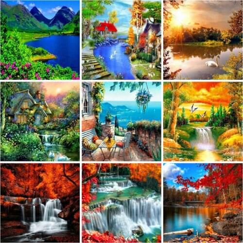 EverShine Diamond Painting Kits Landscape Cross Stitch Diamond Embroidery Mountain Rhinestones Art Handwork Gift Home Decor
