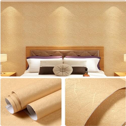European Silk Material PVC Waterproof Thicken Wallpapers Self-Adhesive Solid Color Wall Stickers Living Room Hotel Wall Decals