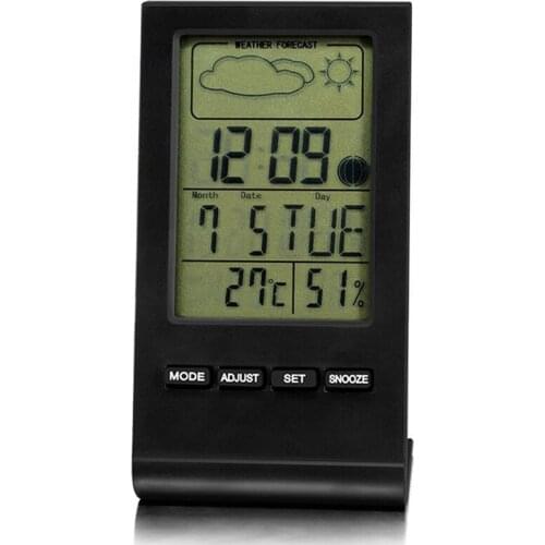 Hot XD-Thermometer Hygrometer Indicator Indoor/Outdoor Weather Station Automatic Electronic Temperature Humidity Monitor Clock