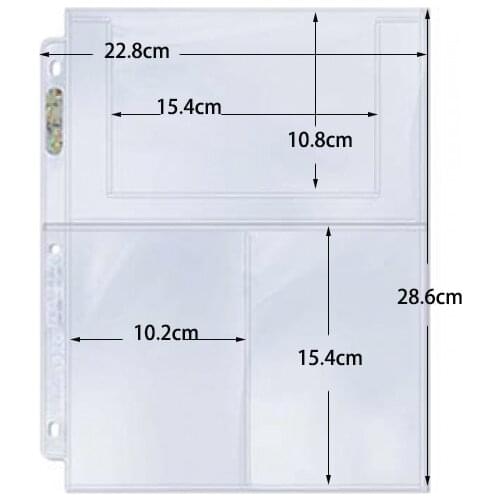 20PCS/LOT Ultra.Pro 3 Pockets Card Pages Board Game Cards Holder Barriers For Star Cards Protector Photo Pictures Album Page
