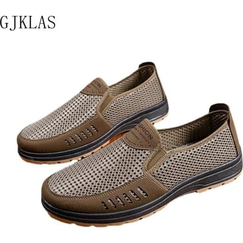 Mesh Men Shoes Summer Lightweight Sneakers Men Outdoor Casual Walking Shoes Breathable Slip on Mens Loafers Zapatillas Hombre