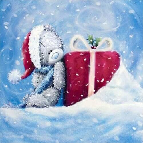 Little Bear Christmas Gifts Diamond Painting Cartoon Round Full Drill DIY Mosaic Embroidery 5D Cross Stitch Bai Xue Images