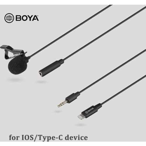 BOYA BY-M2 M3 Digital Lavalier Microphone Lapel Clip-on Video Mic For iPhone iPad laptop IOS Android device USB Type C Phone Mic