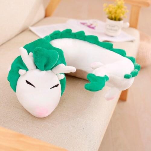 Fashion Cartoon Dragon Anime Miyazaki Hayao Spirited Away Haku Cute U Shape Doll Plush Toy Pillow doll gift for Children Kid