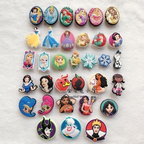 Geniune Frozen Shoe Buckle Cartoon Sophia Princess Snow White Model Shoe Decoration Ornaments Cute Hole Hole Sandals Accessories