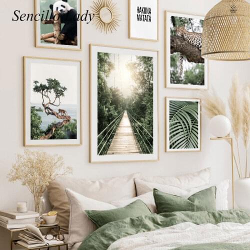Panda Leopard Rainforest Nature Landscape Poster Wildlife Forest Canvas Art Painting Print Nordic Wall Picture Modern Home Decor