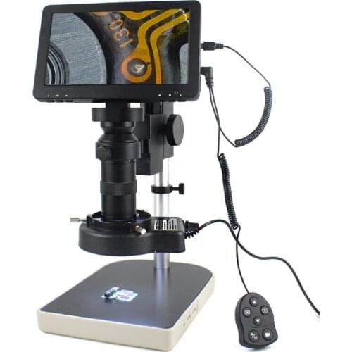 Professional mobile phone repair HD Video Microscope 1080P 7 inch LCD 130X Lens Electronic Microscope Camera with Metal Stand