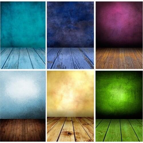 SHENGYONGBAO Vintage Gradient Photography Backdrops Props Brick Wall Wooden Floor Baby Portrait Photo Backgrounds 210125MB-36