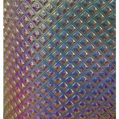 Synthetic PU solid Text type Holographic Leather material