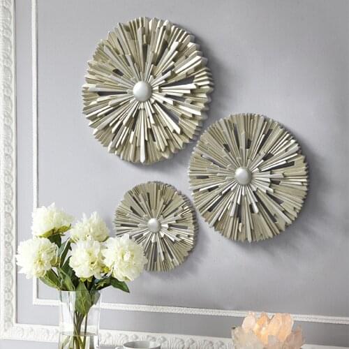 Modern Resin Round Shape Wall Decoration Crafts Wall Hanging Livingroom Restaurant Porch Background Wall Sticker Mural Ornaments