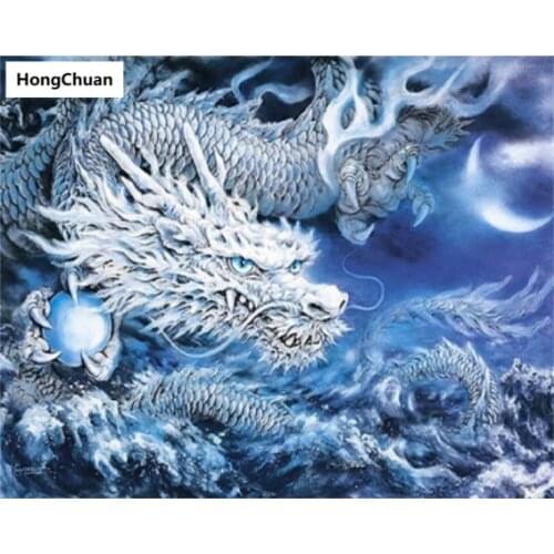 Traditional Dragon Mural 5D DIY Square/Round Diamond Painting Mosaic Cross Embroidery Handicraft Home Decoration Christmas Gift