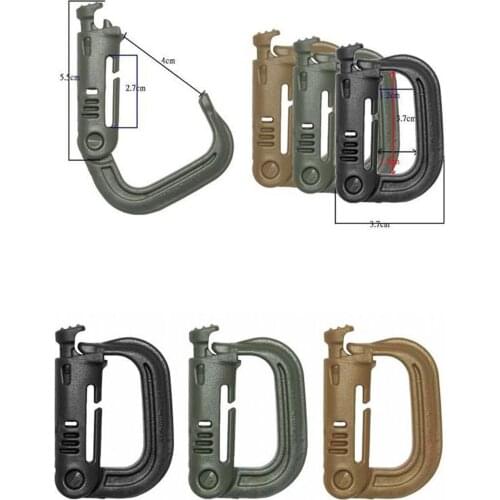 YOUGLE 10 pcs/lot D shape carabiner buckle webbing belt/strap Clip For Outdoor Activities