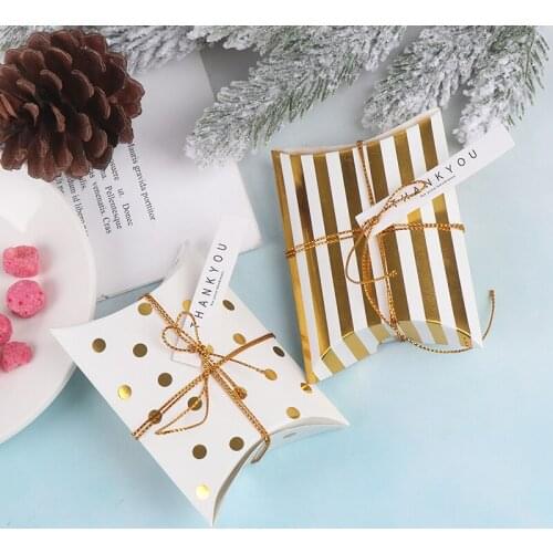 10PC Gift Box Dragees Pillow Shape Birthday Packaging Party Boxes Sweet Wedding Favor Pillow Boxes Candy Cookies