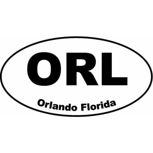 15CM*8CM ORL ORLANDO FLORIDA Oval Vinyl Decal Car Sticker Laptop Suitcase Helmet Skateboard Sticker