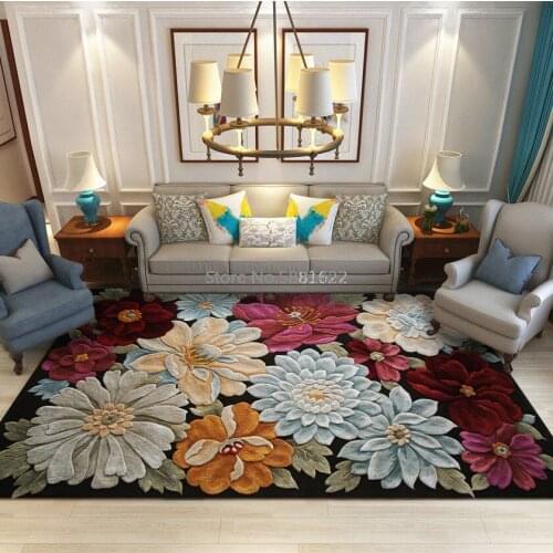 200*300cm3D Three-dimensional Floral Ethnic Style Bedroom Living Room Printing Non-slip Hallway Floor Mat Carpet