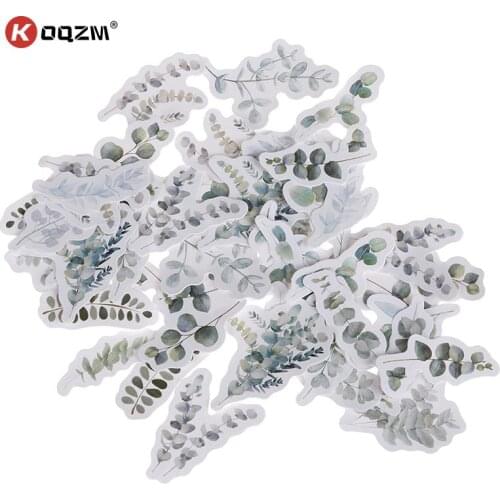 45pcs/box Stationery Stickers Paper School Stickers Decoration DIY Diary Scrapbooking Seal Stickers Vintage Plants Stamp