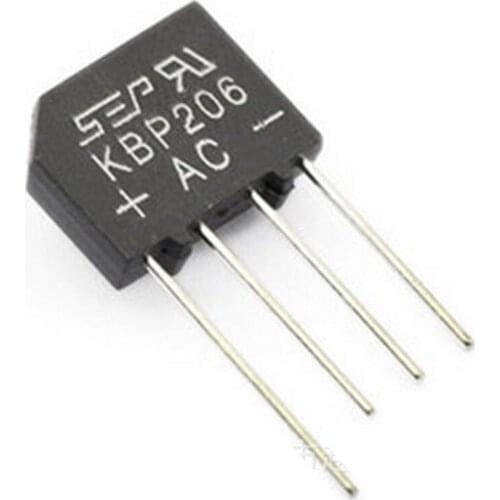 5pcs lot Diy Electronic Diode Bridge Rectifier 600V 2A KBP206G KBP206 4PIN SIP-4 Single Phase