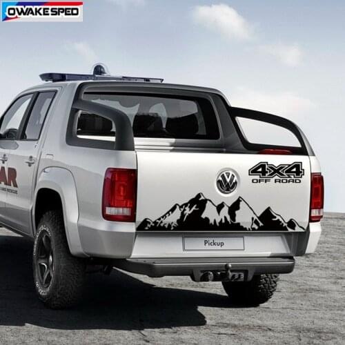 Pick-up Car Rear Trunk Decor Sticker For Volkswagen-Amarok 4X4 OFF ROAD Styling Mountain Grahpics Vinyl Decals Car Tail Stripes