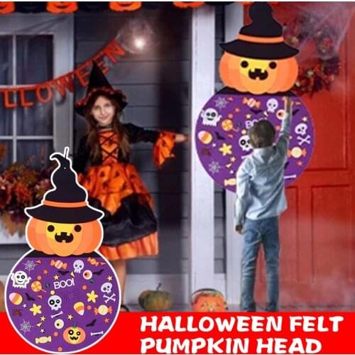 Halloween Pumpkin-man Decoration Pendant Creative Cute Three-dimensional Felt Wall Floor Sticker Home Party Decoration Dropship