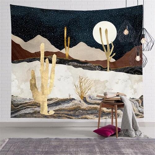 Cheap Tapestry Wall Hanging Mountain Psychedelic Tapestry Moon Tapestry Desert Starry Night Tapestry Wall Tapestry Wall Cloth