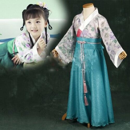 Chunxiao Kids' Hanfu Stage Performance Costume Hanfu Photography Clothing Waking Spring for Little Girl Childrens Day
