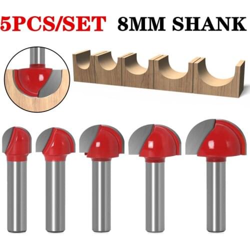 5pcs/set 8mm Shank Double Edging Wood Router Bit Tungsten Carbide Cove Box Router Bit Woodworking Milling Cutter