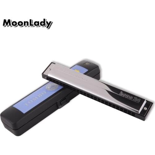 Japan TOMBO Tongbao 6624 Harmonica 24 Holes Male and Female Beginner Students adult Professional Playing Tremolo Harmonica