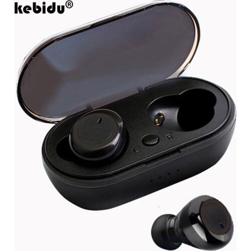 Kebidu TWS Wireless V5.0 Bluetooth Earphone HD Stereo Headphone Sports Waterproof Headset With Mic and Battery Charge Box